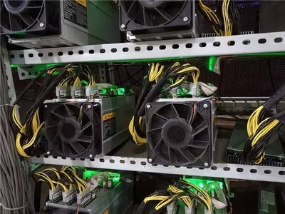 A panoramic view of a modern Cryptocurrency mining farm in France